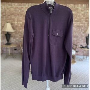 Michael Michael Kors Men’s Purple Quarter Zip Sweater XL